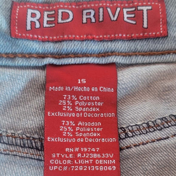 Red Rivet Cuff Jeans - Picture 6 of 6